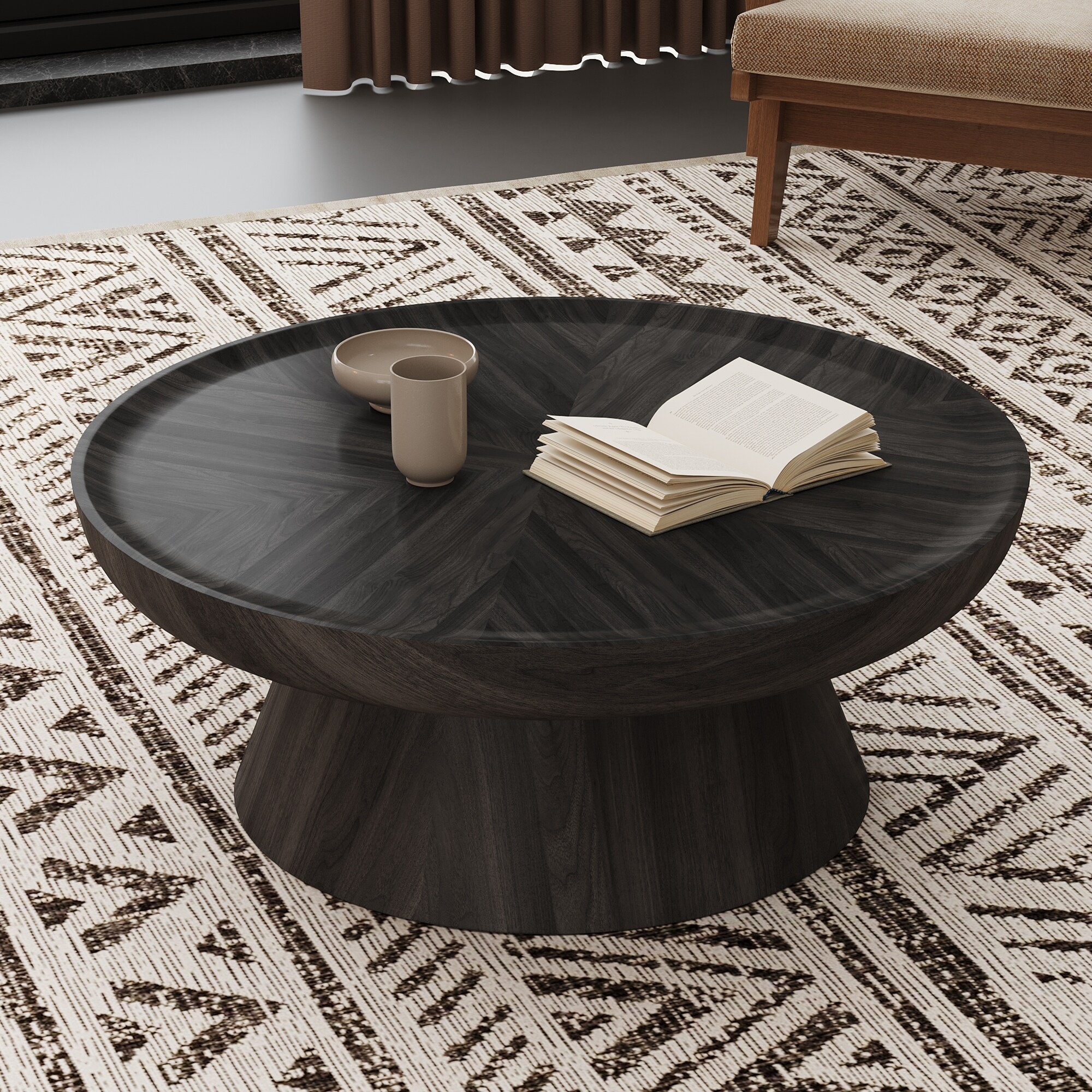 Round Walnut Nesting Coffee Tables | 2-Piece Set & Single Table